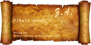 Zikeli Arnót névjegykártya